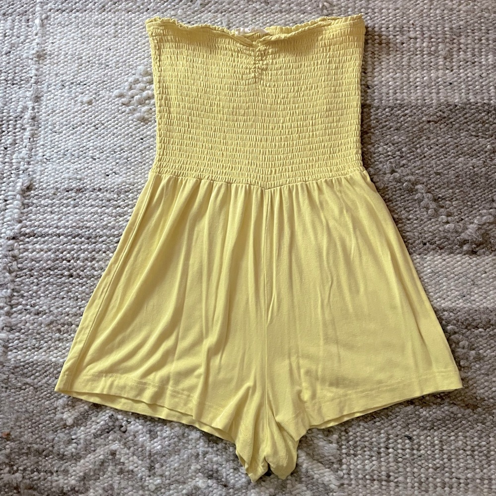 Yellow Strapless Smocked Romper | Great Condition